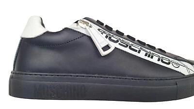 Pre-owned Moschino Low Top Cassette Sneakers Shoes Mb15192g1egae00a Black