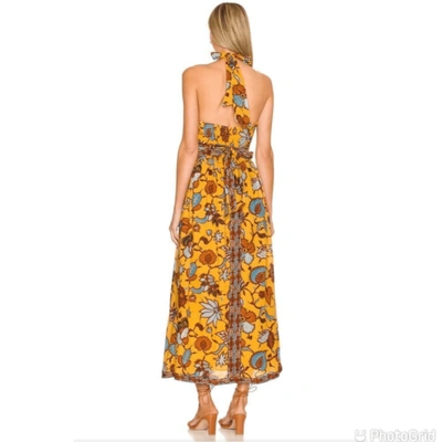 Pre-owned Love The Label Ivy Dress In Sam Yellow Xs Halter Midi