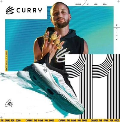 Pre-owned Under Armour Curry 11 “future Curry” Men Size 7-12 No Bag In Black