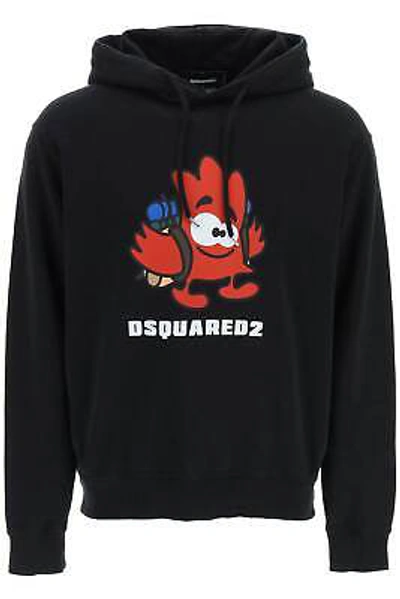 Pre-owned Dsquared2 Sweatshirt Hoodie  Men Size L S71gu0551s25030 900 Black
