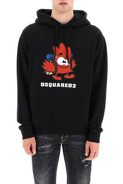 Pre-owned Dsquared2 Sweatshirt Hoodie  Men Size L S71gu0551s25030 900 Black