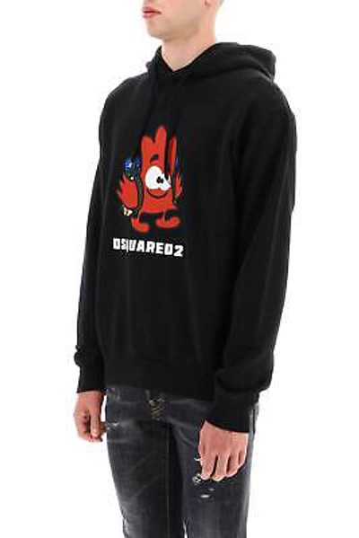 Pre-owned Dsquared2 Sweatshirt Hoodie  Men Size L S71gu0551s25030 900 Black