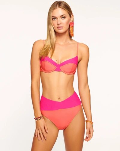Shop Ramy Brook Kynlee Underwire Bikini Top In Pink Colorblock