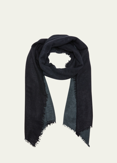 Shop Denis Colomb Fuzzy Feture Two-tone Cashmere Scarf In Fer India Ink