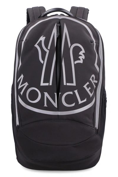 Shop Moncler Cut Technical Fabric Backpack With Logo In Black
