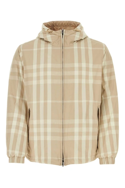 Shop Burberry Embroidered Nylon Reversible Jacket In Beige