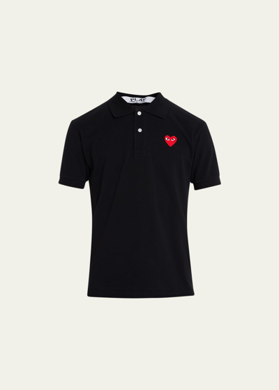 Shop Comme Des Garçons Men's Polo Shirt With Heart In Red