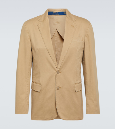 Shop Polo Ralph Lauren Cotton-blend Blazer In Beige