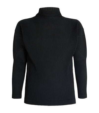 Shop Issey Miyake Pleated Long-sleeve T-shirt In Black