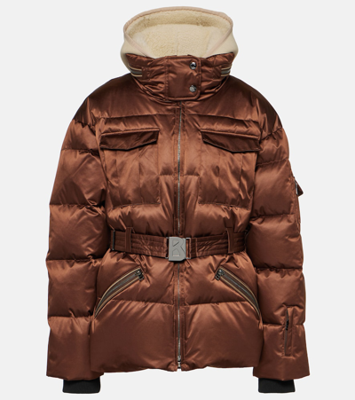 Shop Bogner Adele-ld Quilted Ski Jacket In Brown