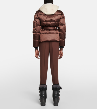Shop Bogner Adele-ld Quilted Ski Jacket In Brown