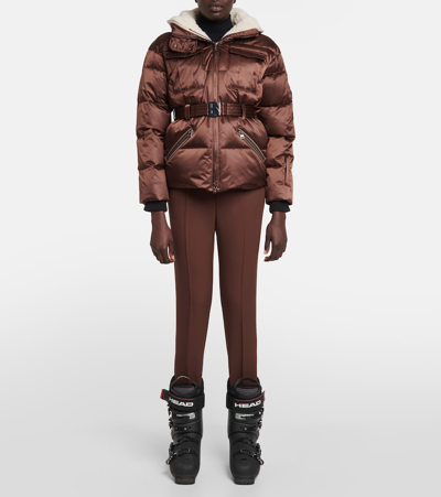 Shop Bogner Adele-ld Quilted Ski Jacket In Brown