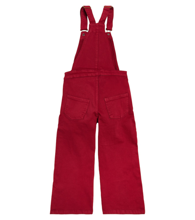 La Coqueta Lisa Denim Overalls In Red