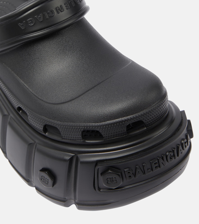 Shop Balenciaga X Crocs Hardcrocs Platform Slides In Black