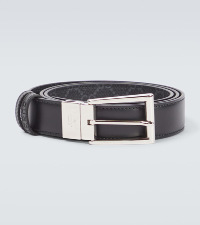 Shop Gucci Reversible Leather Belt In Black