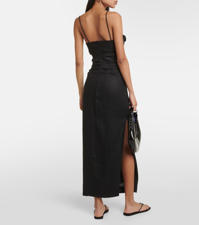 Shop Sir Noemi Linen Maxi Dress In Black