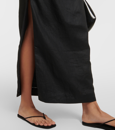 Shop Sir Noemi Linen Maxi Dress In Black