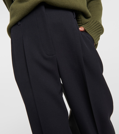 Loro Piana Amon Virgin Wool Straight Pants In Blue