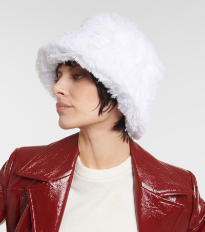 Shop Ruslan Baginskiy Faux Fur Bucket Hat In White