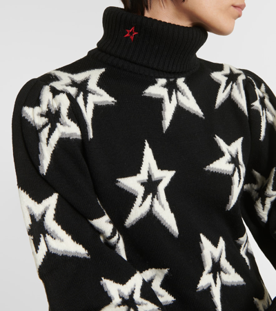 Shop Perfect Moment Star Dust Wool Turtleneck Sweater In Black