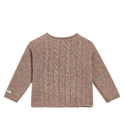 Shop Donsje Baby Meri Wool Sweater In Brown
