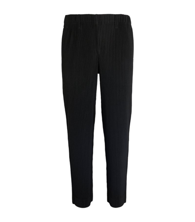 Shop Issey Miyake Pleated Straight Trousers In Black