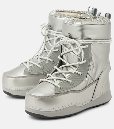 Shop Bogner La Plagne Faux Leather Ankle Boots In Silver