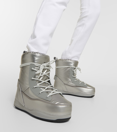 Shop Bogner La Plagne Faux Leather Ankle Boots In Silver