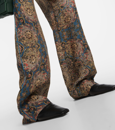Shop Loro Piana Helios Printed Linen Straight Pants In Multicoloured