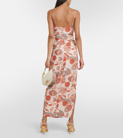 Sir Noemi Floral Halter Neck Linen Maxi Dress In Multicoloured