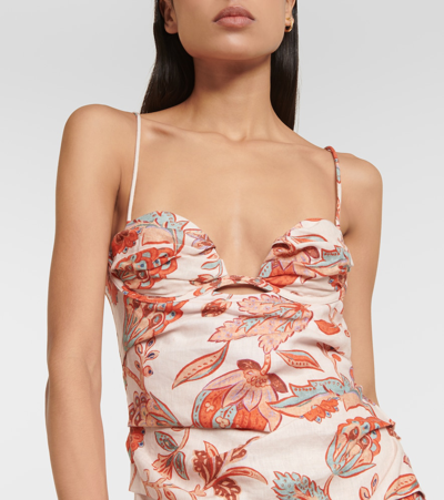 Sir Noemi Floral Halter Neck Linen Maxi Dress In Multicoloured