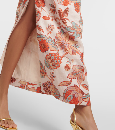 Sir Noemi Floral Halter Neck Linen Maxi Dress In Multicoloured