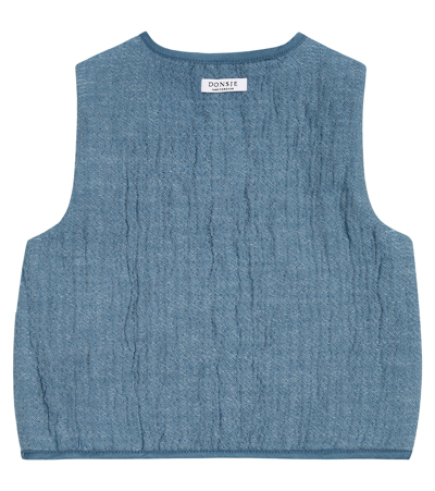Shop Donsje Baby Narini Cotton-blend Vest In Blue