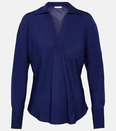 Shop Vince Silk Georgette Shirt In Blue