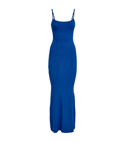 Shop Skims Soft Lounge Long Slip Dress In Blue