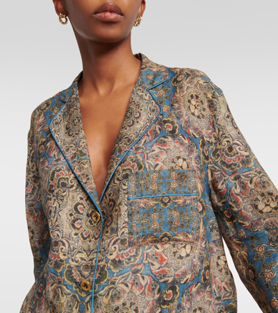 Loro Piana Printed Linen Pyjama Shirt In Multicoloured