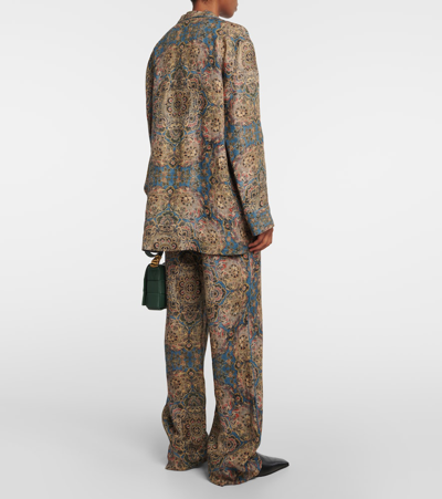 Shop Loro Piana Printed Linen Pyjama Shirt In Multicoloured