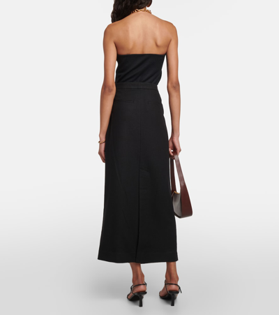 Shop Vince Flannel Maxi Skirt In Black