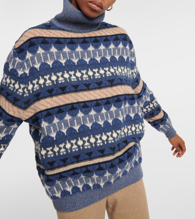 Loro Piana Cashmere Turtleneck Sweater In Multicoloured