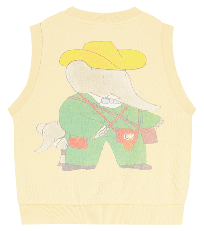 The Animals Observatory X Babar Cotton Sweater Vest In Neutrals