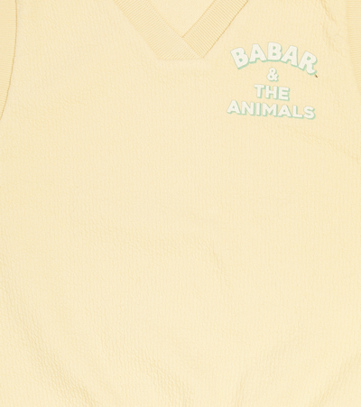 The Animals Observatory X Babar Cotton Sweater Vest In Neutrals