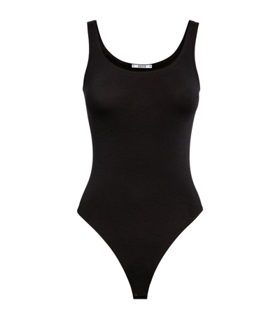 Shop Wolford Cotton-blend Jamaika Bodysuit In Black