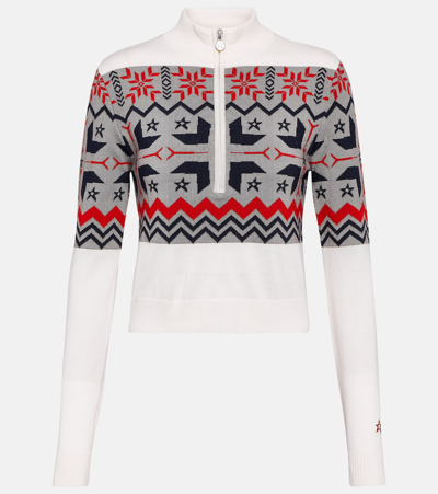 Shop Perfect Moment Nordic Intarsia Wool Half-zip Sweater In Multicoloured