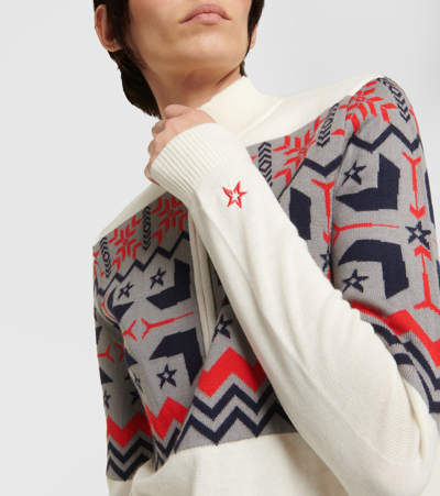 Shop Perfect Moment Nordic Intarsia Wool Half-zip Sweater In Multicoloured