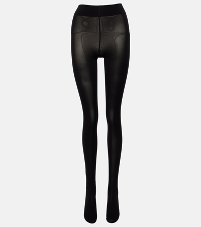 Shop Wolford Velvet De Luxe 66 Set Of 3 Tights In Black