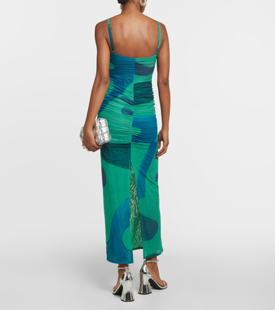 Shop Sir X Frankie Tobin Frankie Ruched Mesh Midi Dress In Multicoloured