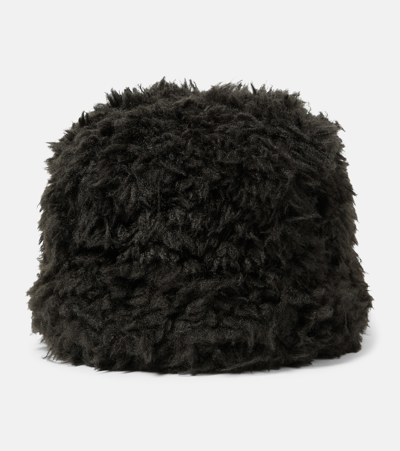 Shop Goldbergh Bird Faux Fur Bucket Hat In Black