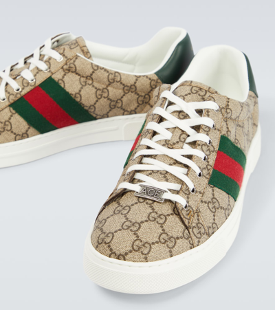 Shop Gucci Ace Gg Supreme Sneakers In Multicoloured