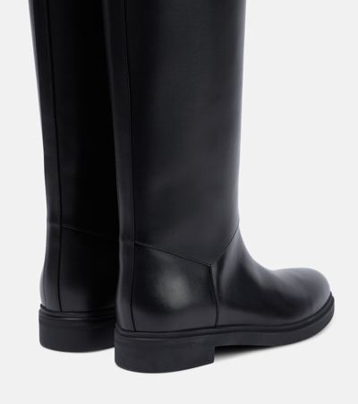 Shop Loro Piana Kilda Leather Knee-high Boots In Black