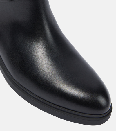 Shop Loro Piana Kilda Leather Knee-high Boots In Black